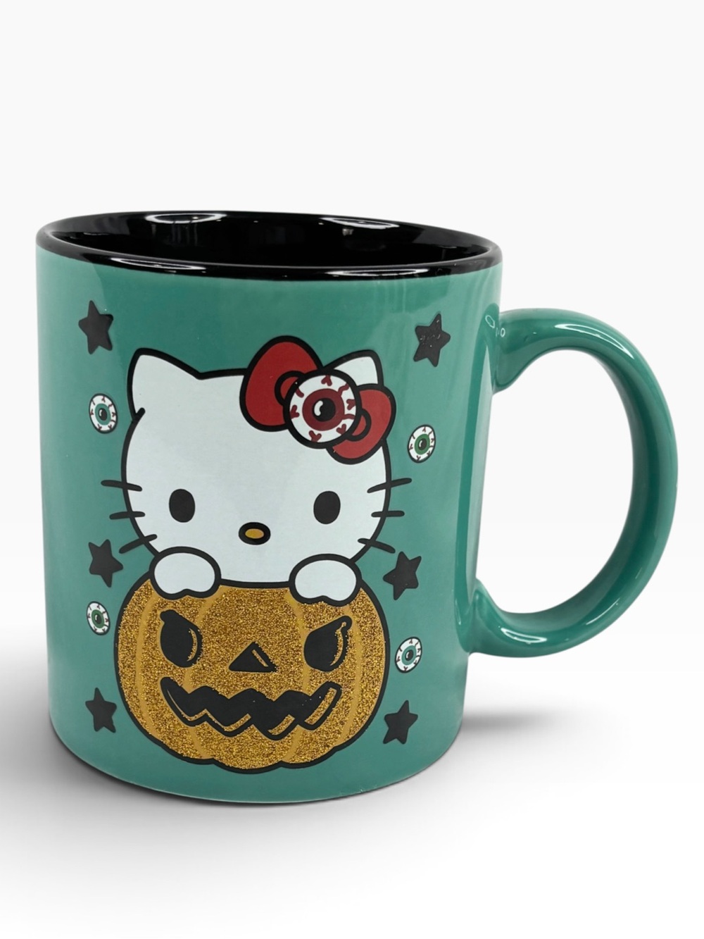 Sanrio Spooky Collection Hello Kitty Halloween 2 Sided Glittery Pumpkin Mug